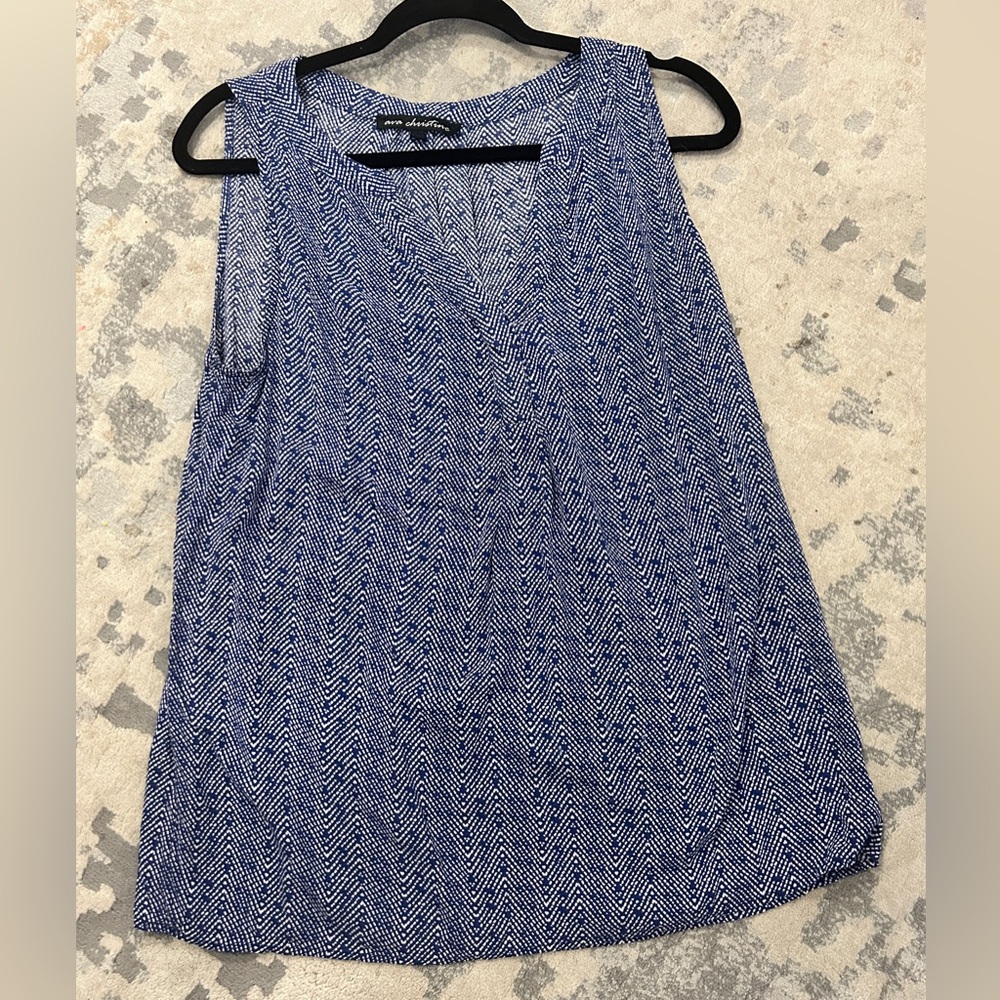 Blue Sleeveless Blouse